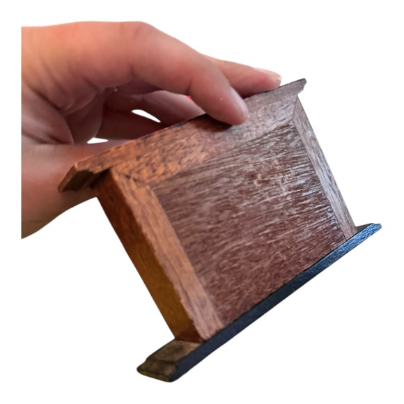 Vintage dollhouse miniature wooden fireplace - Picture 2 of 5